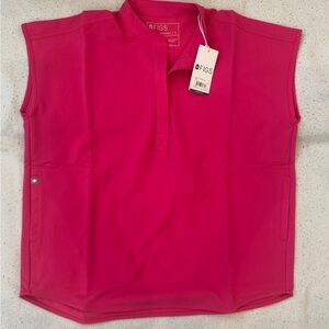 Figs Vibrant Pink Sleeveless Top